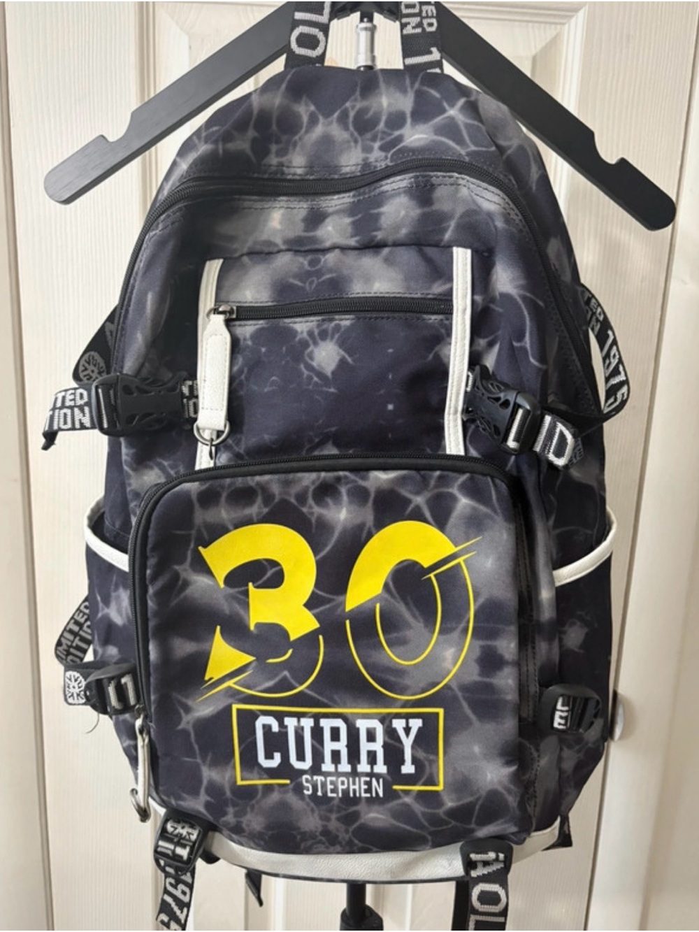 Stephen Curry 30 Graphic Black & Yellow Backpack